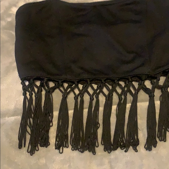 Black fringe crop top - Picture 2 of 4